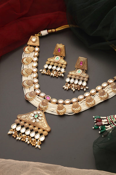 Kashi Gold Plated Temple Necklace Set