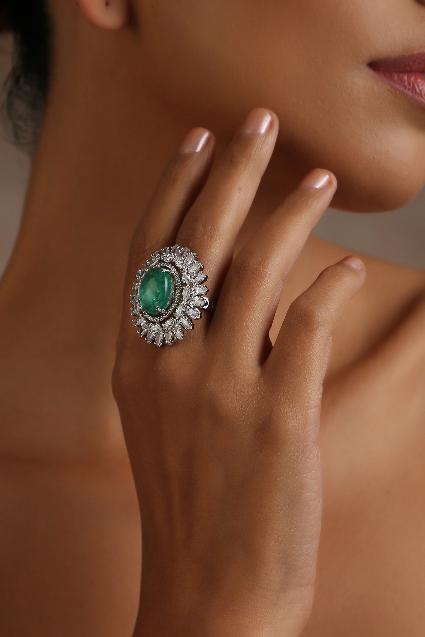 Sylvie Emerald Zirconia Ring