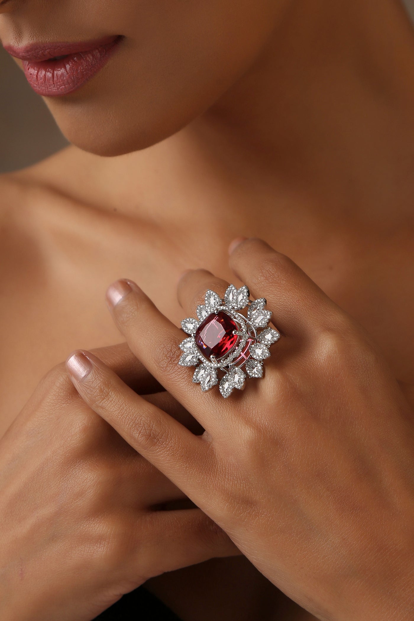 Valentina Ruby Zirconia Ring