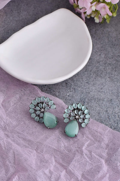 Olive Emerald Stud Earrings