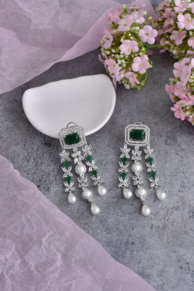 Charlotte Emerald Dangler Earrings