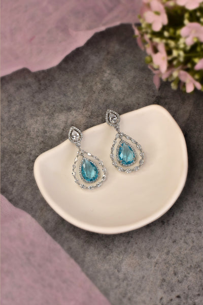 Bayle Blue Zirconia Dangler Earrings