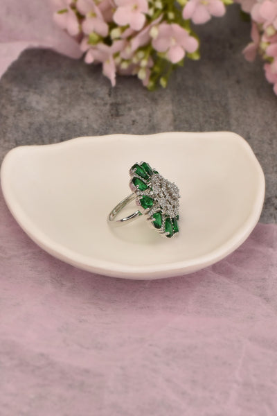 Cheri Emerald Zirconia Adjustable Ring