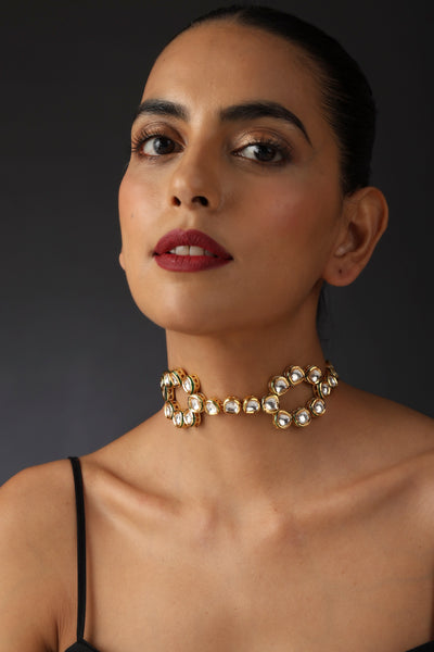 Marzia Gold Kundan Choker Necklace