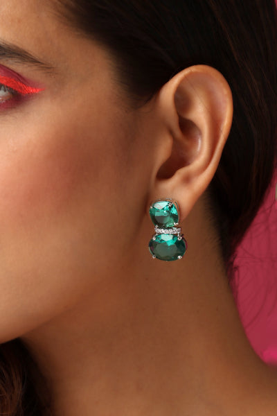 Willow Emerald Stud Earrings