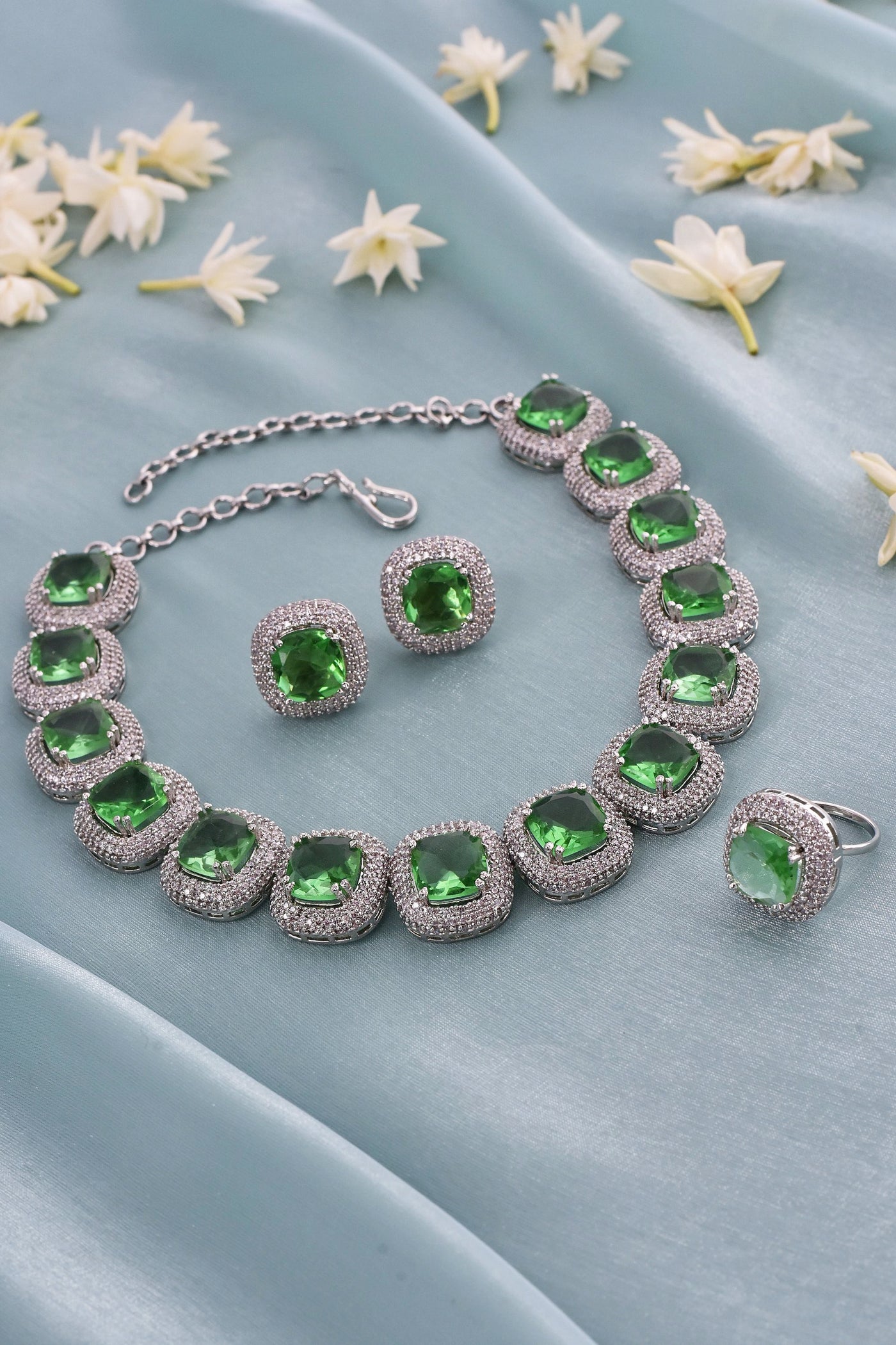 Krimzie Emerald Zirconia Necklace Set
