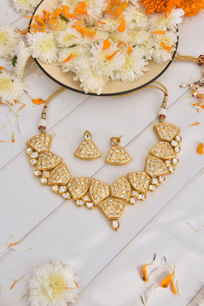Tirami Gold Plated Kundan Necklace Set
