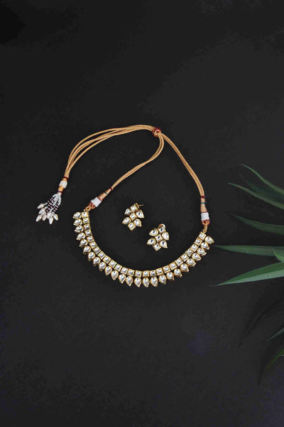 Rachna Gold Plated Kundan Short Necklace Set