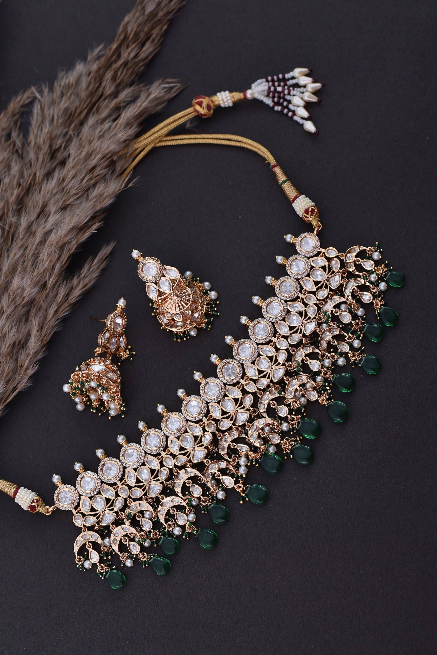 Sehara Green Choker Necklace Set