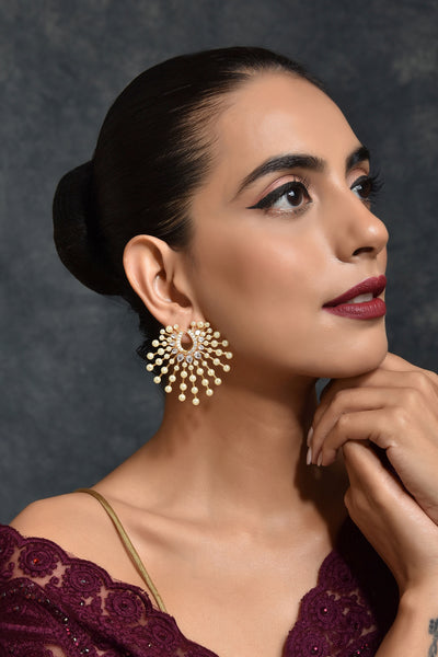 Savina Gold Plated Pearl Stud Earrings
