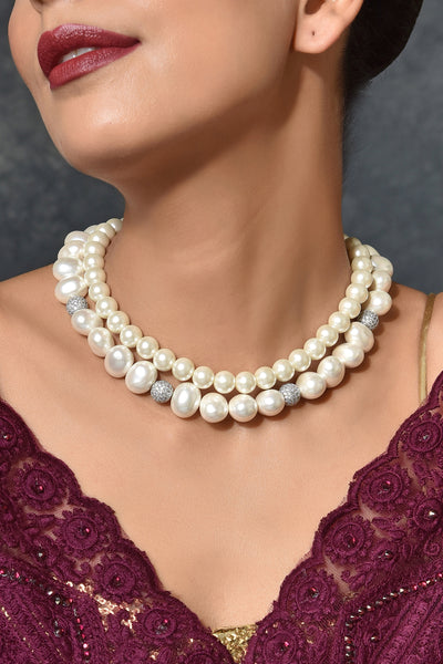Drupe Dual Pearl Necklace