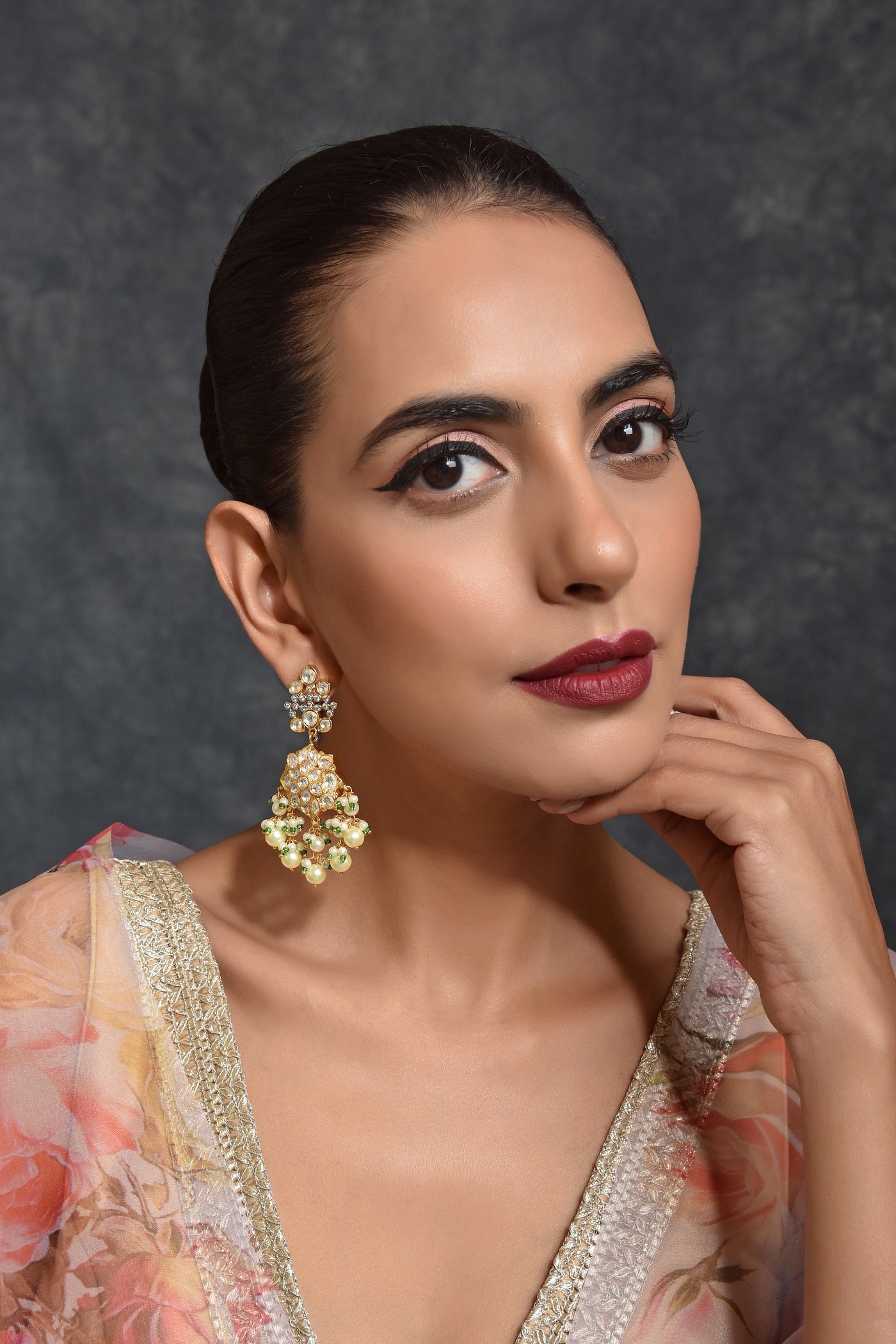 Mehar Gold Plated Kundan Dangler Earrings