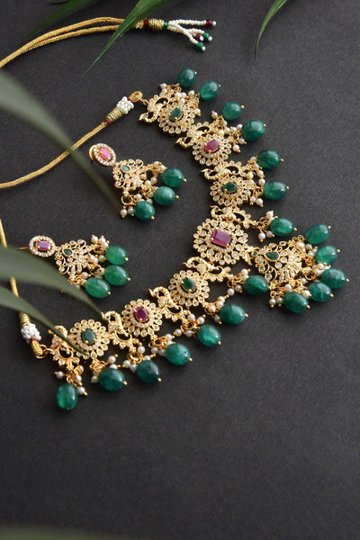 Ojal Green Kundan Choker Necklace Set
