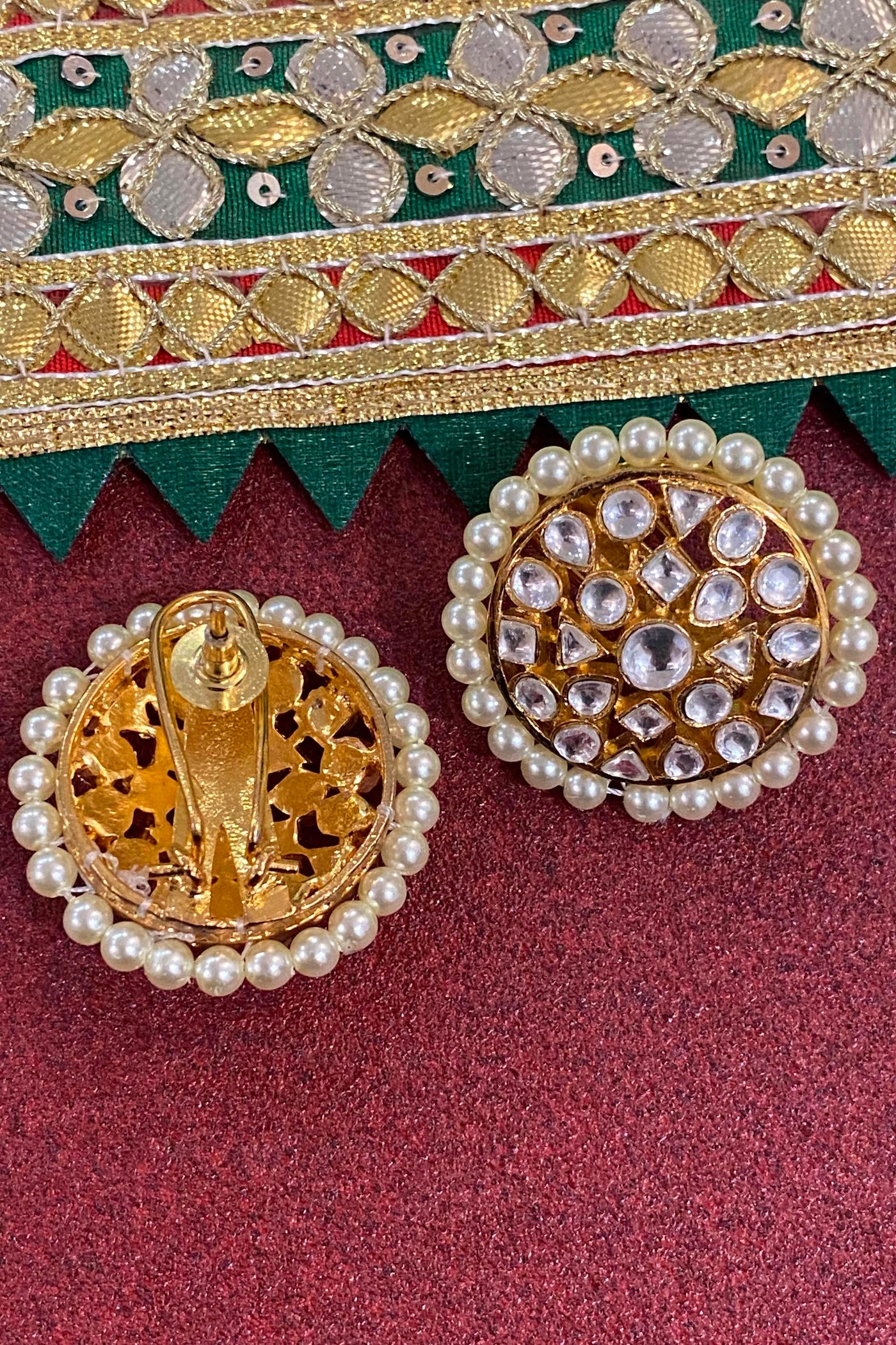Ruwati Gold Plated Kundan Stud Earrings
