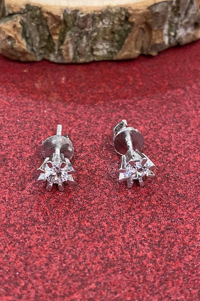 Tina Silver Plated Zirconia Stud Earrings