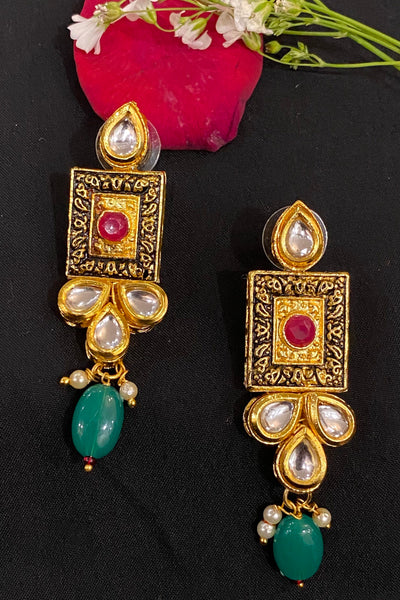 Rama Gold Plated Kundan Choker Necklace Set