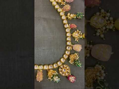 Urvi Navrattan Gold Plated Kundan Long Necklace Set