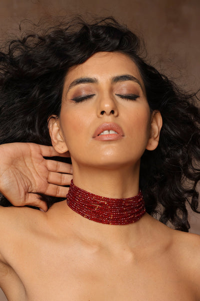 Aysha Red Choker Necklace