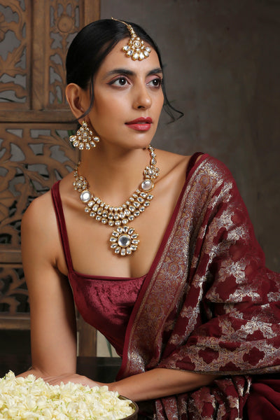 Nehara Gold Plated Kundan Necklace Set