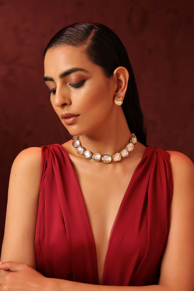 Amala Gold Plated Kundan Choker Necklace Set